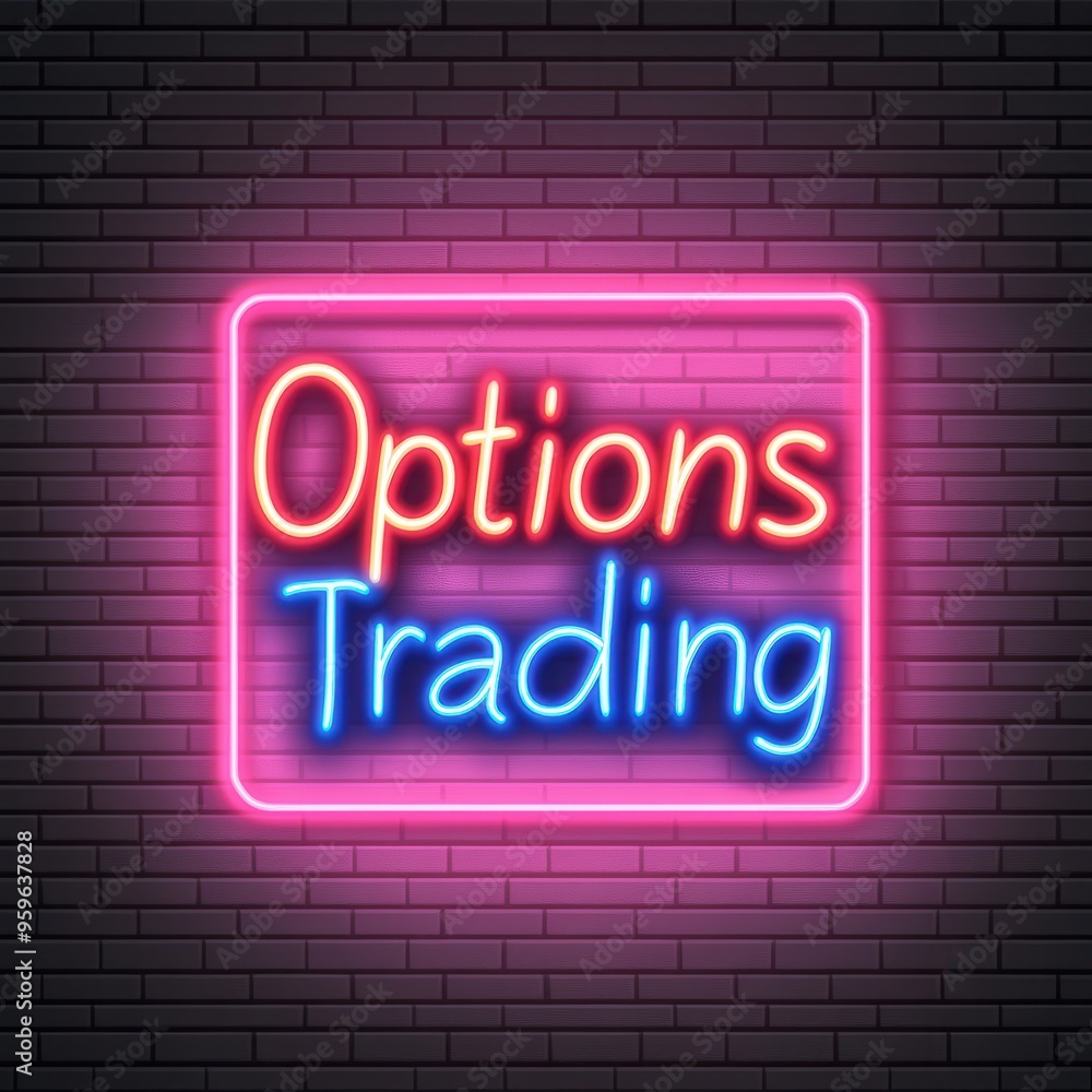 Vibrant neon sign of options trading, perfect for financial themes, showcasing modern trading concepts in a unique way. Vibrant neon sign of options trading, perfect for financial themes, showcasing modern trading concepts in a unique way.