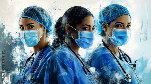 Three healthcare profession...