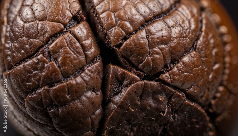 A macro shot of a single coffee bean, highlighting the intricate surface details and natural imperfections. A macro shot of a single coffee bean, highlighting the intricate surface details and natural imperfections.