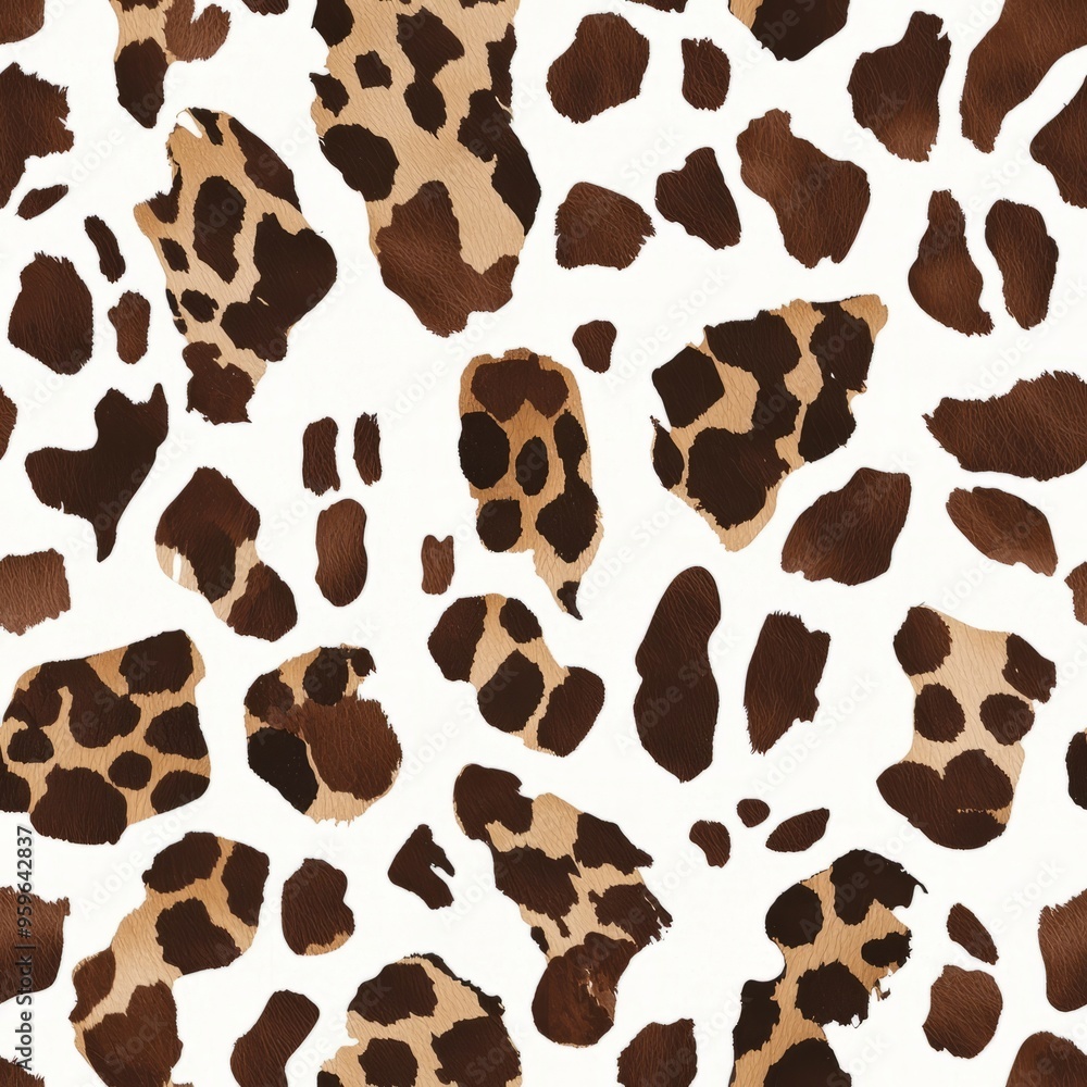 seamless pattern of brown leopard spots on a beige background seamless pattern of brown leopard spots on a beige background