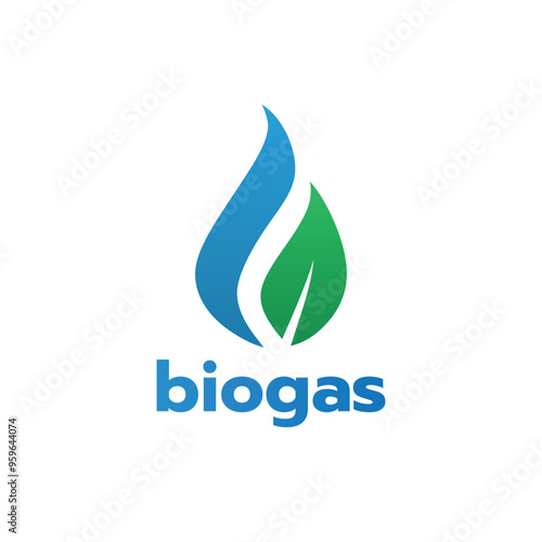 Biogas logo. Oil and gas logo design. Industrial or factory design template.