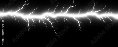 White lightning, isolated on a black background vector illustration glowing white electric flash thunder lighting blank empty pattern with copy space for product photo