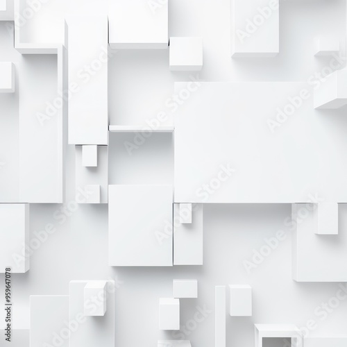 White minimalistic geometric abstract background with seamless dynamic square suit for corporate, business, wedding art display products blank 