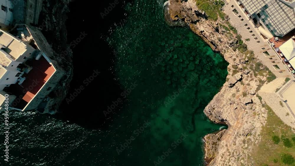 Drone Perspective of Polignano a Mare's Picturesque Beach Drone Perspective of Polignano a Mare's Picturesque Beach