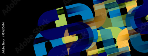 Lines, abstract letter style design background. Geometric vector Illustration For Wallpaper, Banner, Background, Card, Book Illustration, landing page