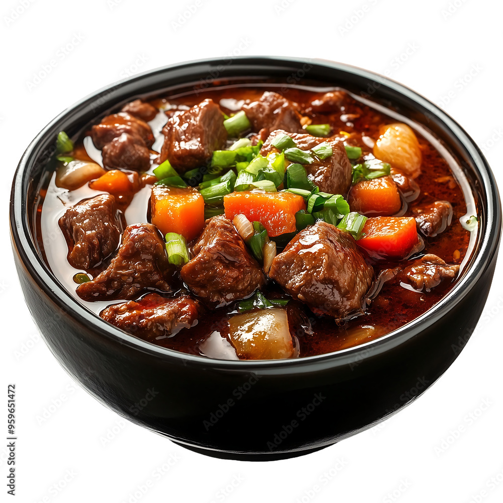 Bouilli (Chinese beef stew) isolated on white background Bouilli (Chinese beef stew) isolated on white background