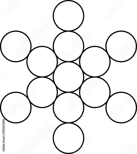Fruit of life vector symbol isolated on white background. Sacred geometry symbol concept.
