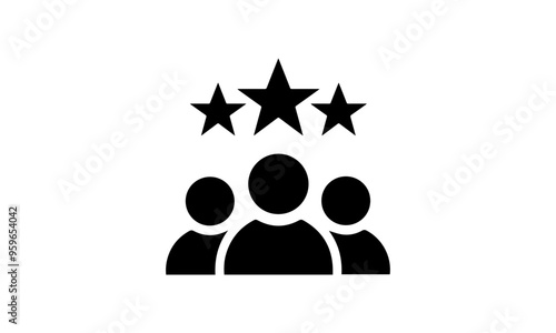 Influencer web icons in line style. Content, three star, community, promotion, influencer, social media, ambassador. Vector illustration 64x64. photo