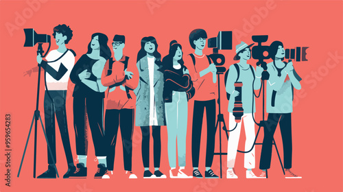 
people are talking on a podcast, sitting at a table, asking each other questions, each talking into a microphone white background
