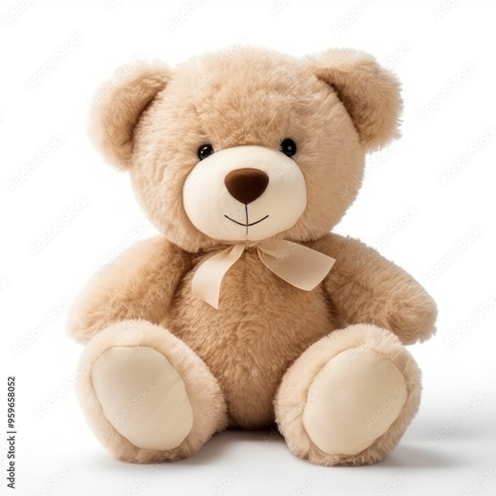 The Cute Fluffy Teddy Bear with a Bow is a perfect kids gift, made of soft fabric The Cute Fluffy Teddy Bear with a Bow is a perfect kids gift, made of soft fabric