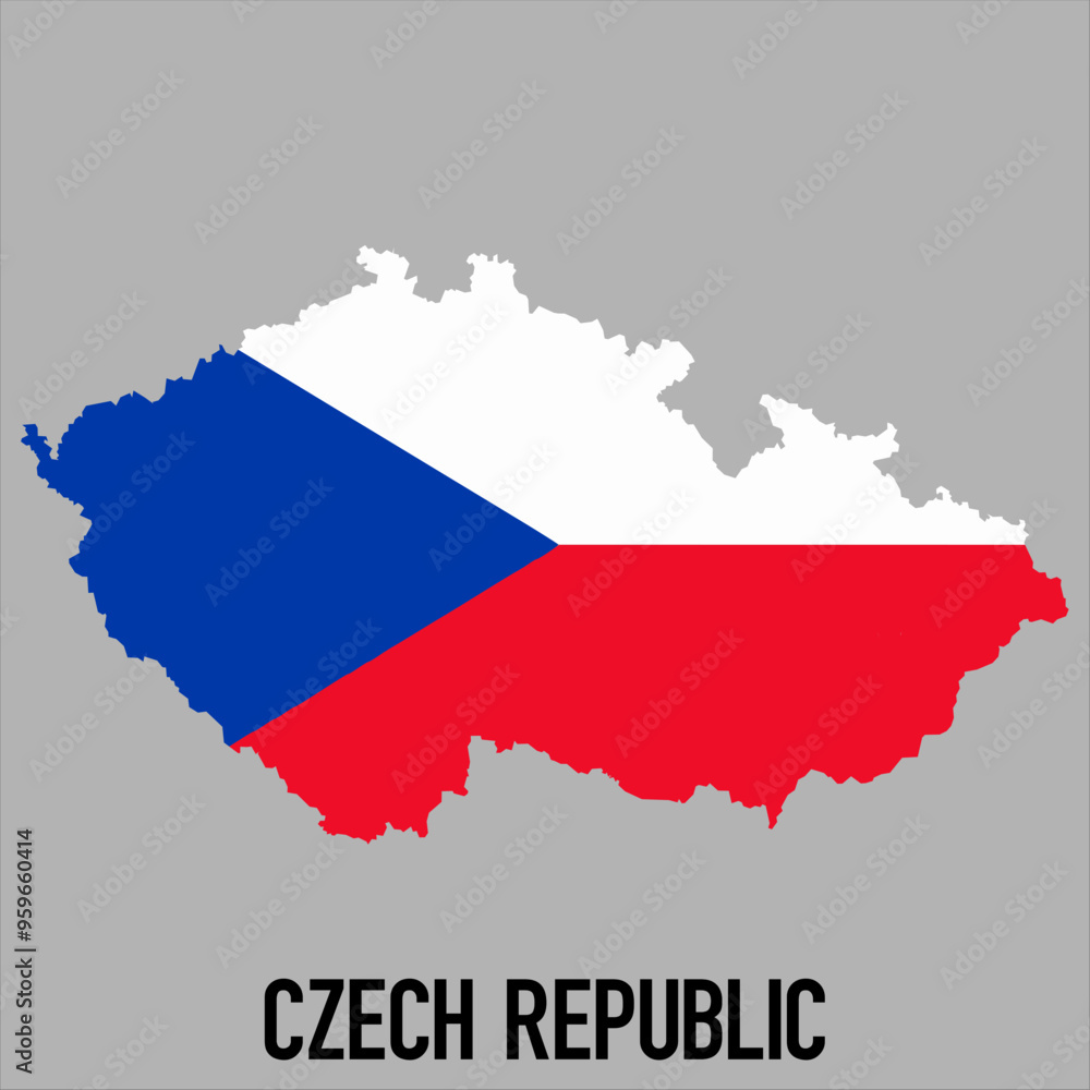 map of czech republic with flag, vector illustration map of czech republic with flag, vector illustration