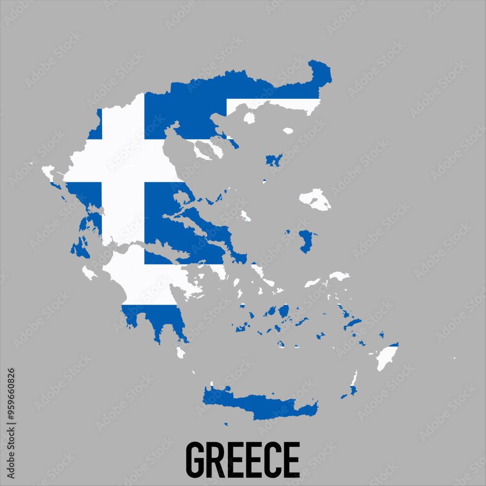 Fototapeta premium map of Greece with flag, vector illustration