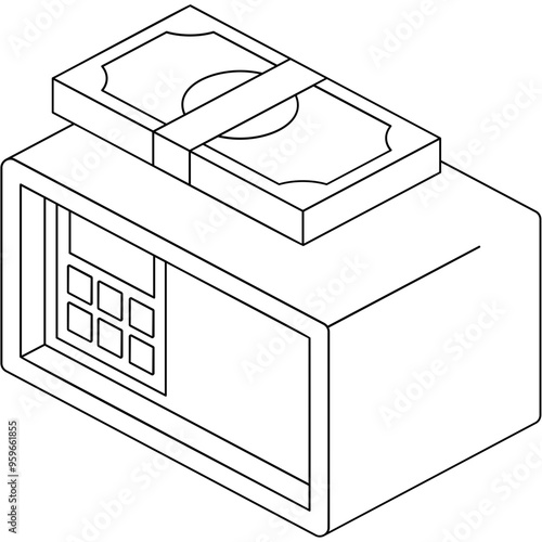 Metal Bank Safe Icon