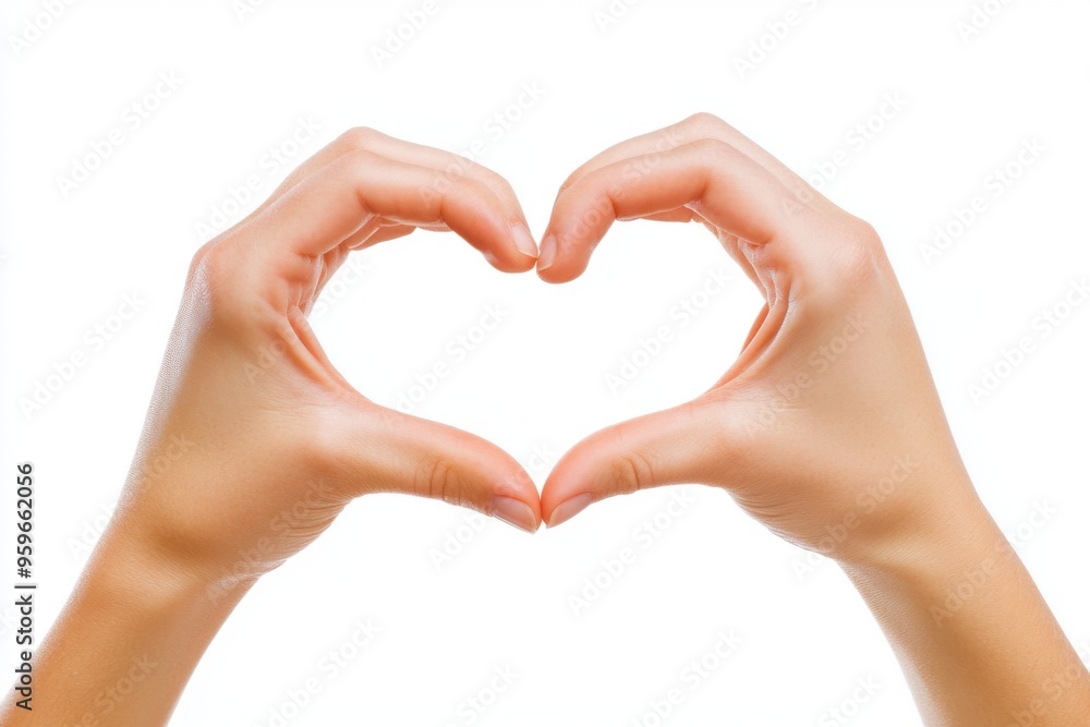 Two Hands Forming a Heart Shape Together on a Pure White Background for Love and Romance Themes Two Hands Forming a Heart Shape Together on a Pure White Background for Love and Romance Themes