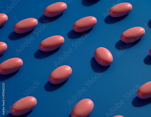 red pills background, red pills on blue background, red pills on white background