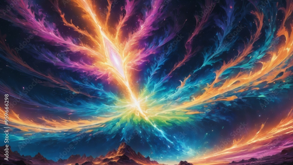 Abstract cosmic background with vibrant colors. Abstract cosmic background with vibrant colors.