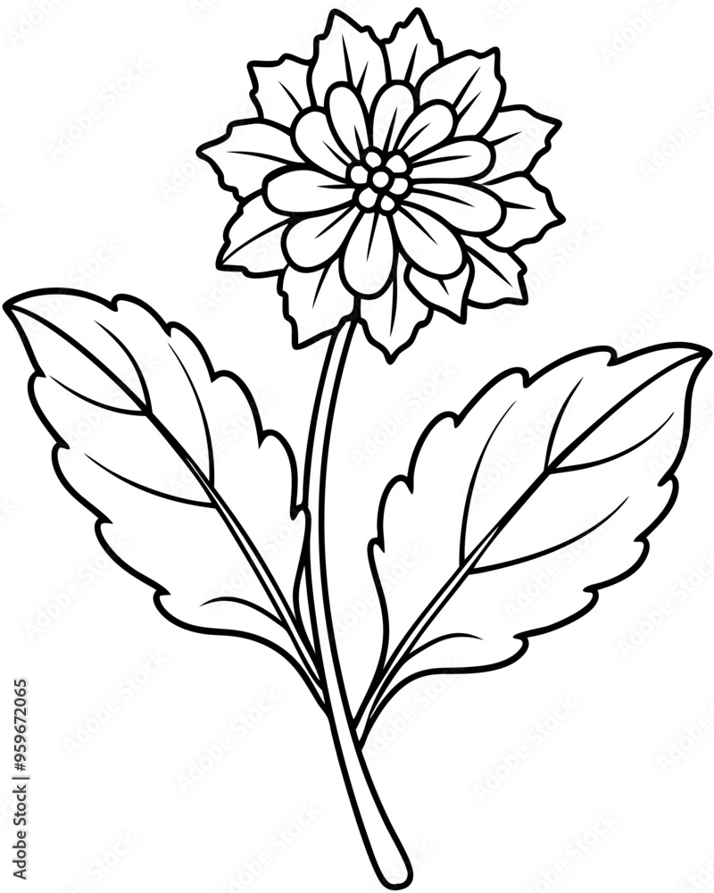 Hand drawn simple flower outline Hand drawn simple flower outline
