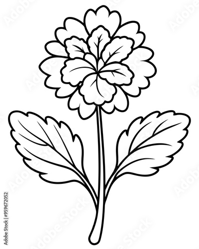 Wallpaper Mural Hand drawn simple flower outline Torontodigital.ca