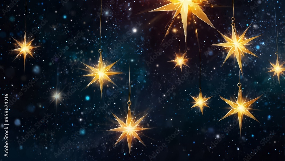 Sparkling falling magical Christmas stars Sparkling falling magical Christmas stars