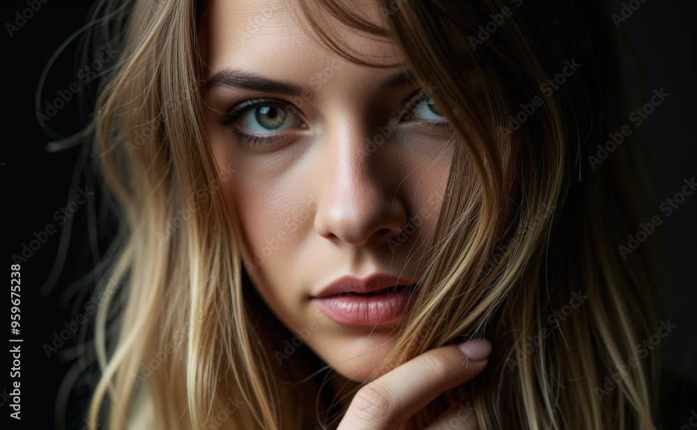 Portrait of a beautiful model with artistic makeup. Portrait of a beautiful model with artistic makeup.