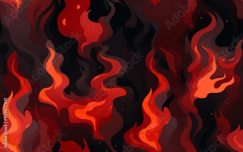 A close-up image of flames burning against a black background. The flames are bright orange and yellow, and they are reflecting on the surface below.blaze fire flame texture background 