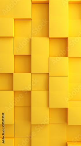 Yellow minimalistic geometric abstract background with seamless dynamic square suit for corporate, business, wedding art display products blank 