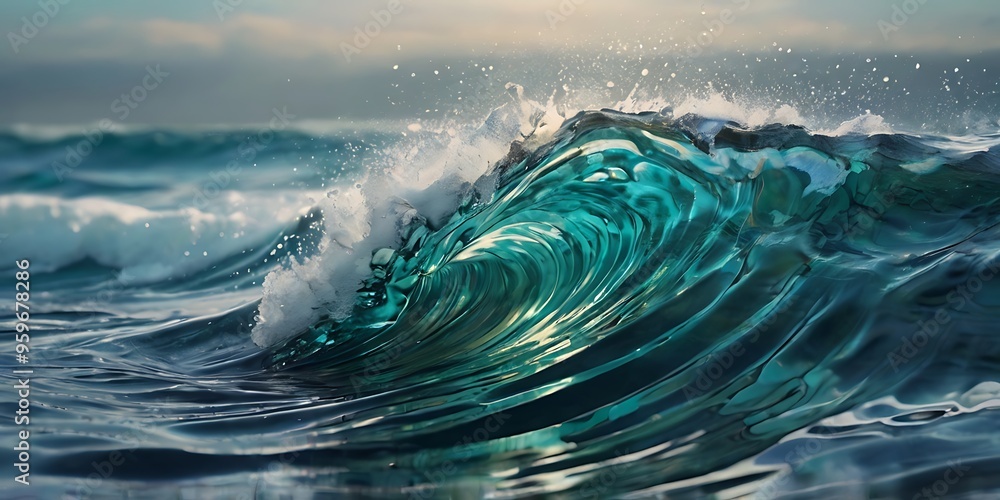 Blue tides of water wallpaper waves flowing sea or ocean, fantasy contrasted 3d render Blue tides of water wallpaper waves flowing sea or ocean, fantasy contrasted 3d render