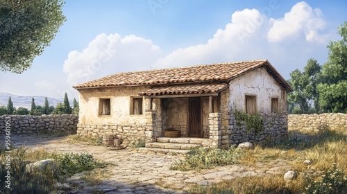 A Rustic Stone Cottage in the Countryside