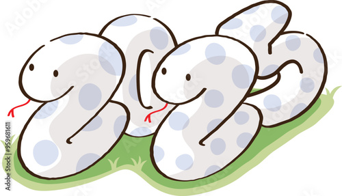 2025年　年賀状素材　巳年