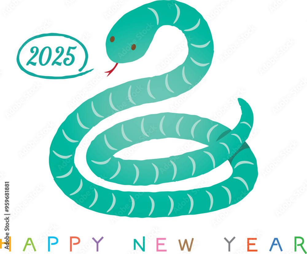 Fototapeta premium 2025年 年賀状素材 巳年