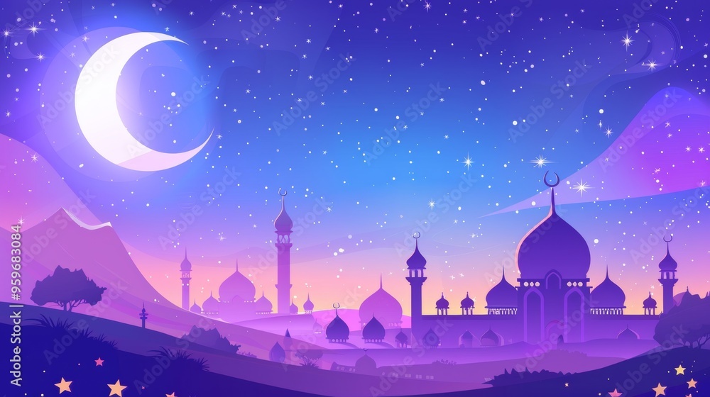 Naklejka premium Flat background for islamic eid al-adha celebration
