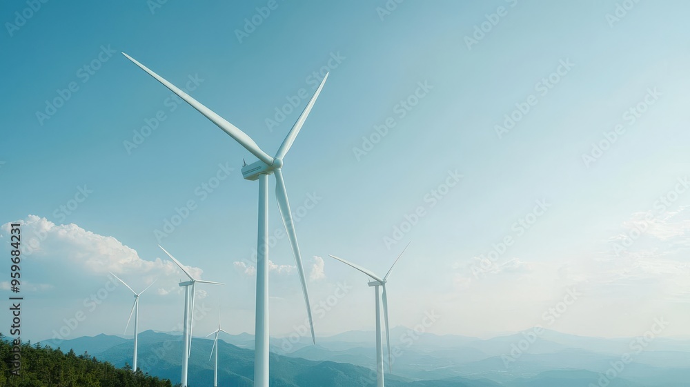 Team of engineers planning a wind farm expansion, minimalist design, neutral colors Team of engineers planning a wind farm expansion, minimalist design, neutral colors