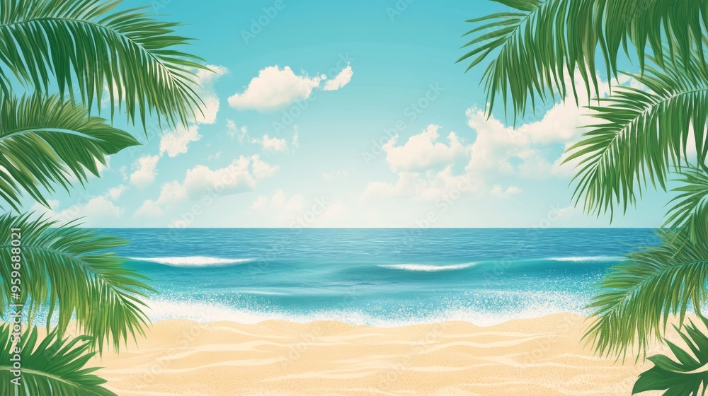 Summer Resort Beach Sea Relax Travel Vacation Palm Tropic Copy Space Banner Background Hotel Summer Resort Beach Sea Relax Travel Vacation Palm Tropic Copy Space Banner Background Hotel