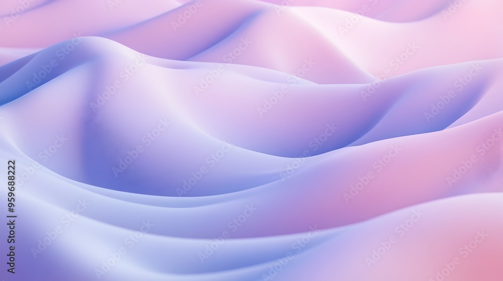 Obraz premium Flowing Pastel Gradient Curves Elegant Minimal Abstract Digital Artwork