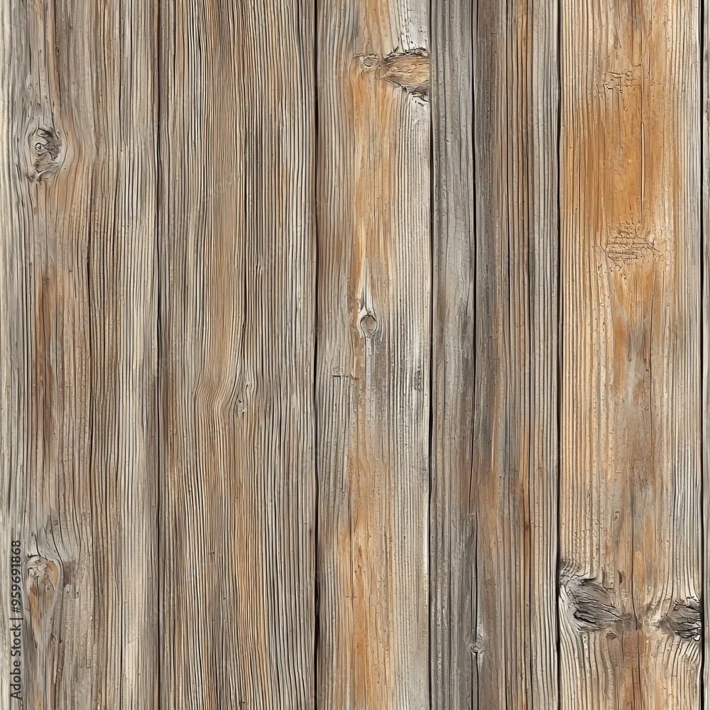 Naklejka premium seamless pattern of aged pine wood grain with weathered textures