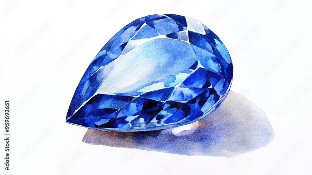 Stunning Blue Gemstone Watercolor Art: A Luxurious Reflection of Elegance and Beauty Stunning Blue Gemstone Watercolor Art: A Luxurious Reflection of Elegance and Beauty