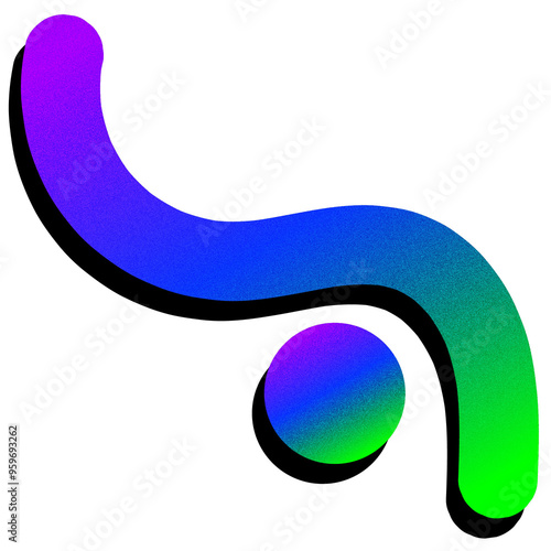 Vibrant Gradient Swirl - Abstract Colorful 3D Curve