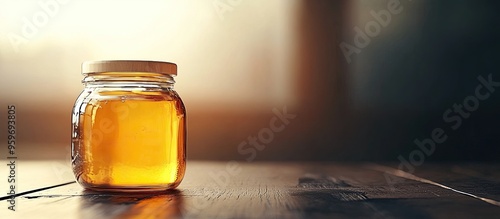 Honey placed in a clear jar...