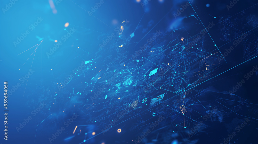 Abstract Digital Connections Representing Data and Blockchain Technology, Featuring Complex Networks and Geometric Patterns in a Futuristic Style. A Visual Representation of Decentralized Systems and Abstract Digital Connections Representing Data and Blockchain Technology, Featuring Complex Networks and Geometric Patterns in a Futuristic Style. A Visual Representation of Decentralized Systems and