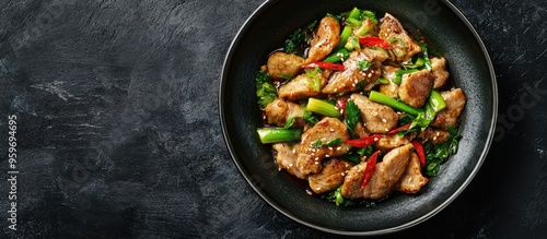 Asian cuisine stir fried po...