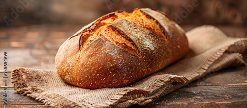 Fresh bread viewed from abo...
