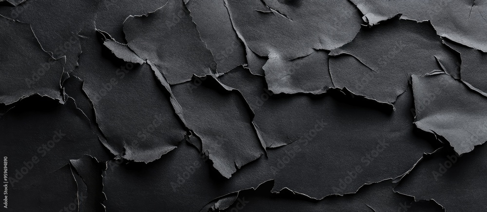 Black Torn Paper Backdrop. with copy space image. Place for adding text or design Black Torn Paper Backdrop. with copy space image. Place for adding text or design