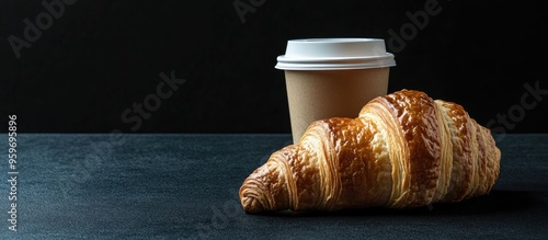 Paper cup of hot coffee wit...
