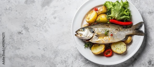 Cod fish with red pepper po...