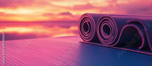 Yoga mat rolls. with copy s...