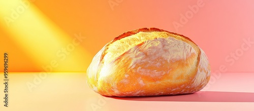 Loaf of bread against a col...
