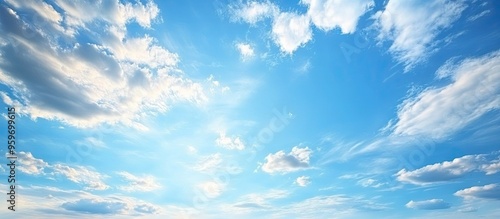 Beautiful blue sky with whi...