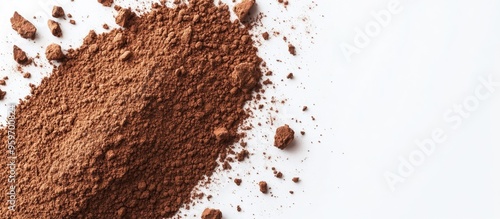 cocoa powder on white. with...