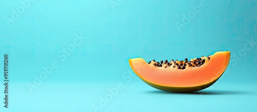 fresh papaya slice with cop...