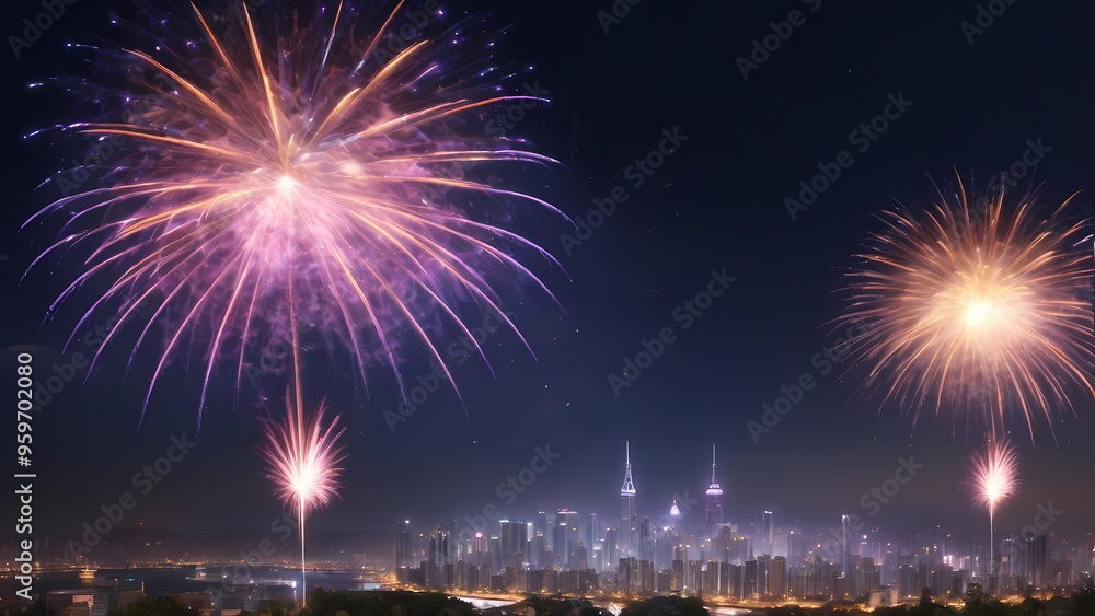 fireworks over the bright city fireworks over the bright city